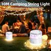 Retractable Camping String Lights 10M, 12 Lighting Modes 1200mAh USB Rechargeable Portable Outdoor Fairy Lamp