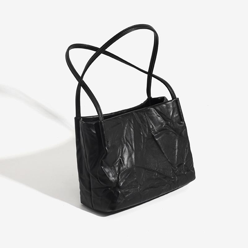 Pleated Design Lazy Commuter Tote Bag All-in-one Underarm Shoulder Bag Stylish Crossbody Bag