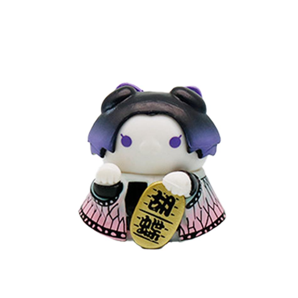 Demon Slayer Lucky Cat Anime Figure Blind Box Rengoku Tanjiro Inosuke Kawaii Cute Model Toy Desktop Car Ornaments Birthday Gift