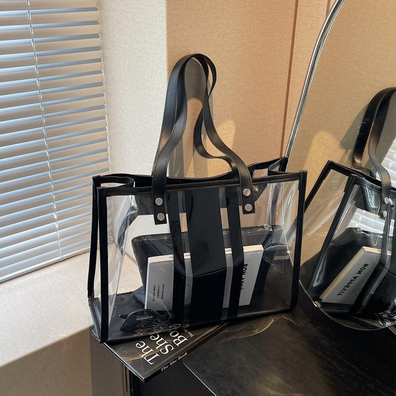 Transparent Large-capacity Shoulder Bag Women's New Jelly Mother Bag Popular Versatile Handbag Tote Bag