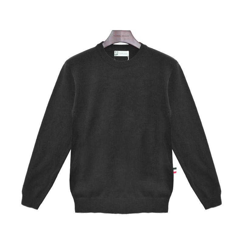 Thomas Bailey [Thomas Vailey] Thomas Bailey Basic Crewneck Knit - Black 6Ththb3Mnt002 Black/Free