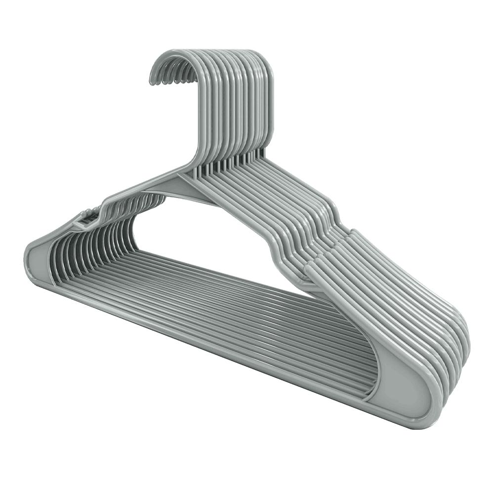 Clothes Hangers 20 Pack - Plastic Hangers Space Saving - Durable Coat Hanger with Shoulder Grooves