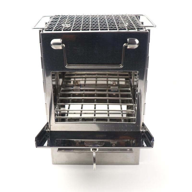 Portable Stainless Steel Folding Outdoor BBQ Grill and Firewood Stove Mini