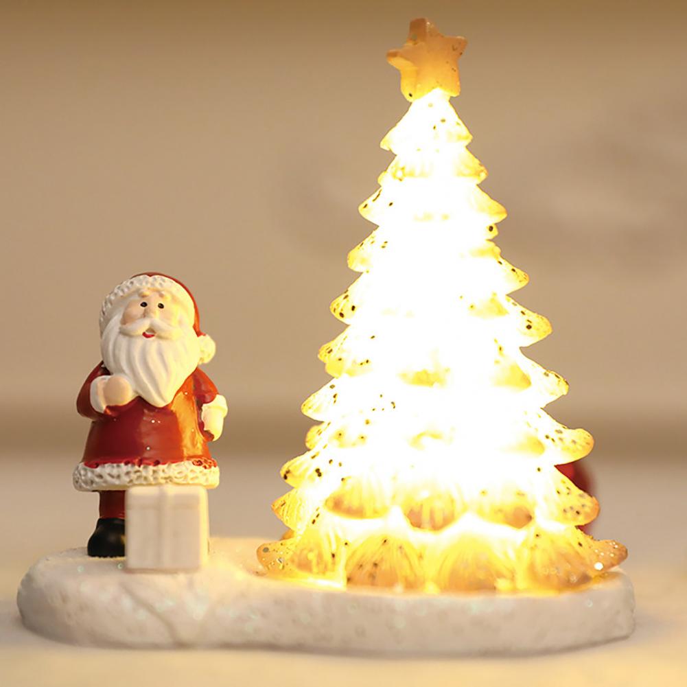 Christmas Night Light Mini Christmas Decor Festive Santa Claus Figurine Nightlight for Christmas Home Decor Led Mini for Desktop