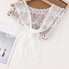 Breathable Thin Lace Shawl Lightweight Waistband Neck Guard Blouse Pastoral Style Countryside Style Embroidered Shoulder Scarf