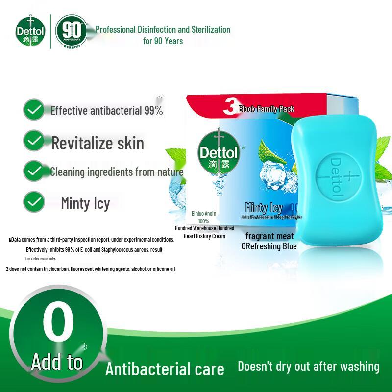 

Dettol Mint Ice Cool Antibacterial Soap, 6-Bar Pack