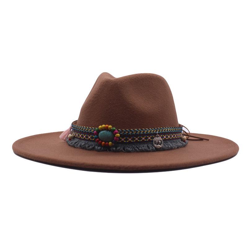 eBay European and American New Woolen Top Hat Minority Style Retro Big Brim Cm Jazz Hat