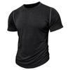 Mens American Style Solid Color Crew Neck Short Sleeve Casual T Shirt
