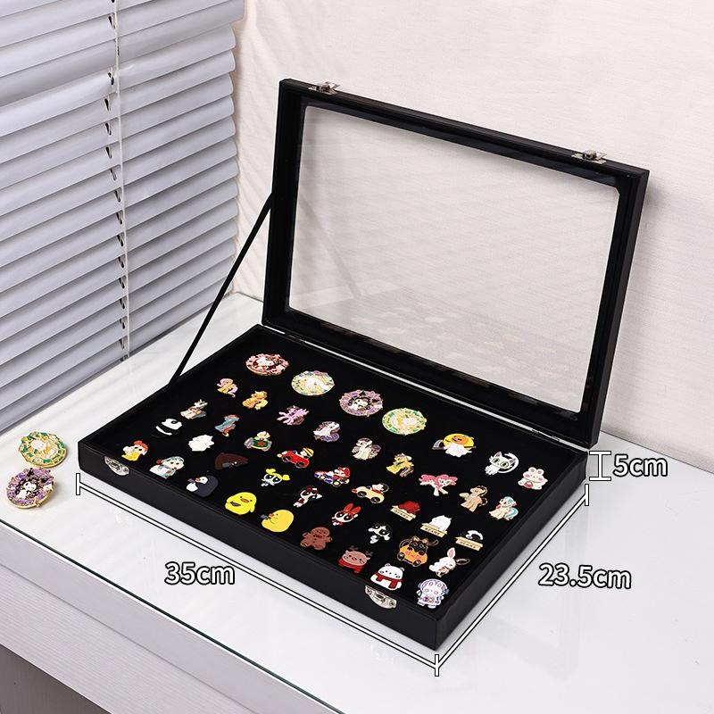 Dustproof Storage Box Peripheral Brooch Badge Display Case Jewellery Organizer Pin Display Box