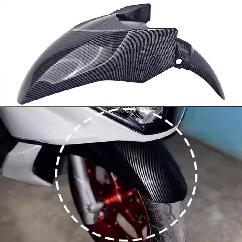 For Honda PCX160 2021-2025 Motorcycle Front Fender Carbon Fiber Pattern Front Wheel Mudguard Water Splash Protection Cover