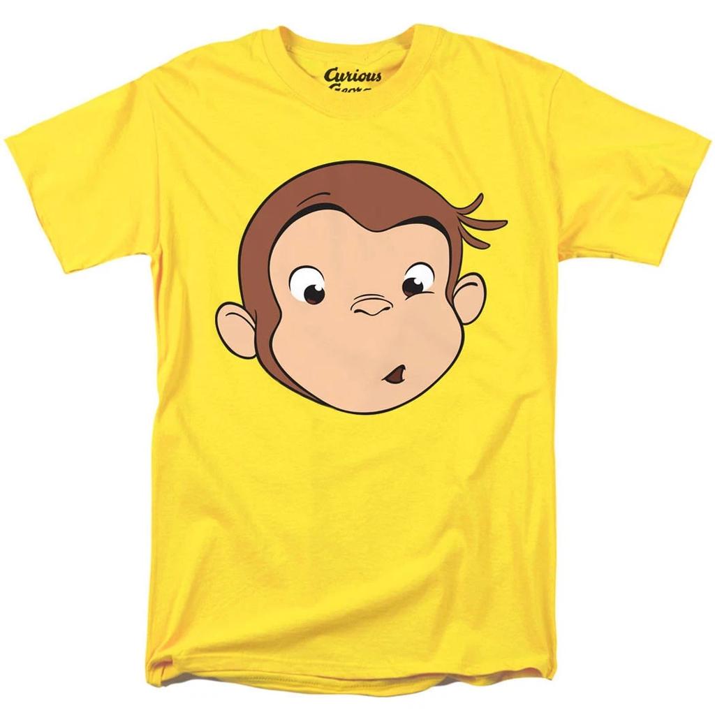 Costume T-shirt 100% Cotone Viso di Curious George Magliette da Uomo Top