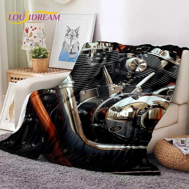 Motocross Modern retro Motorcycle Soft Flannel Blanket for Bed Bedroom Sofa Picnic,Throw Blanket for Cover Outdoors Leisure Gift