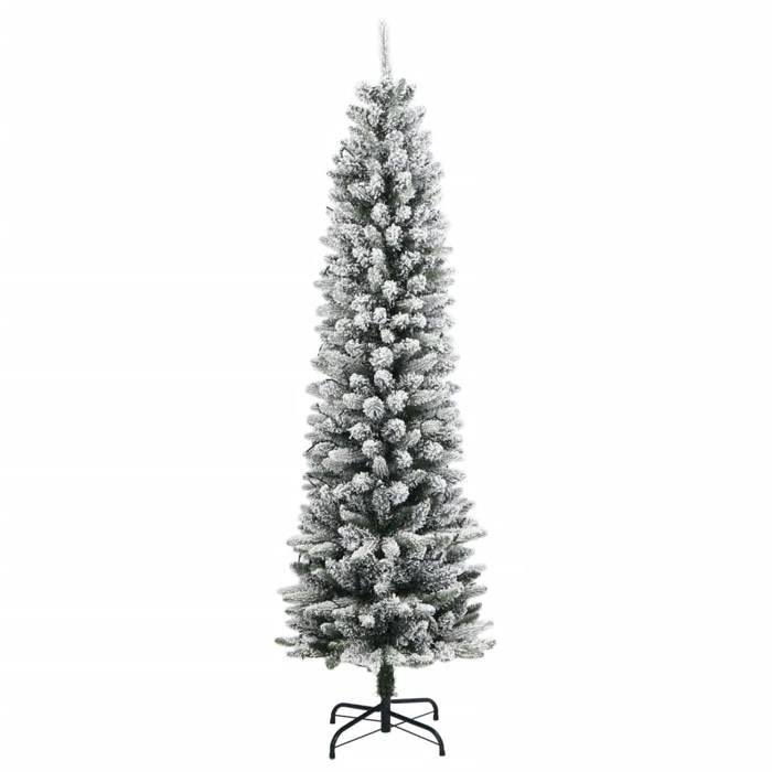 VidaXL Sapin de Noël artificiel 150 LED et neige floquée 150 cm, arbre de Noël, sapin de Noël réaliste, ornement de Noël, 3315769