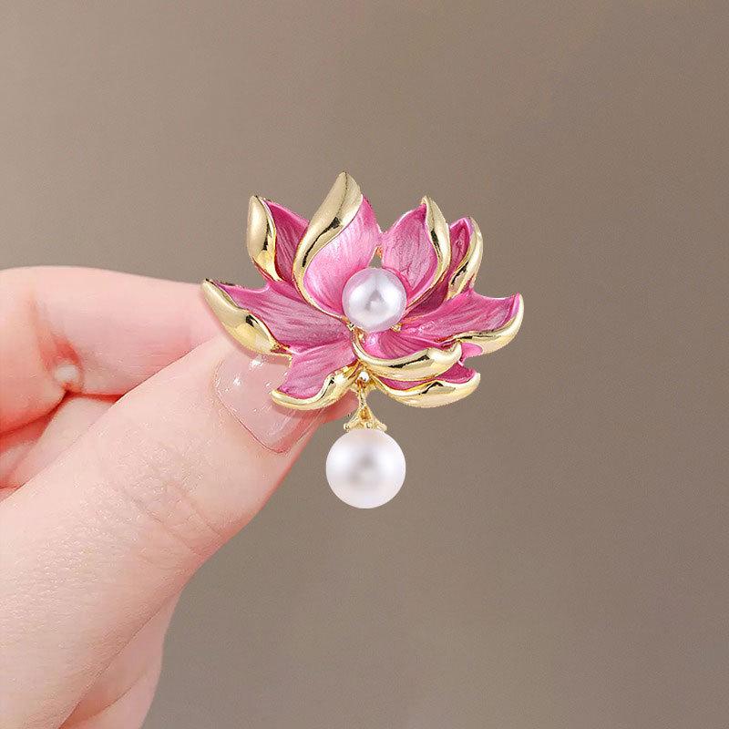 2023 Vintage Chinese Pearl Brooch: Elegant Cheongsam & Hanfu Pin Accessory