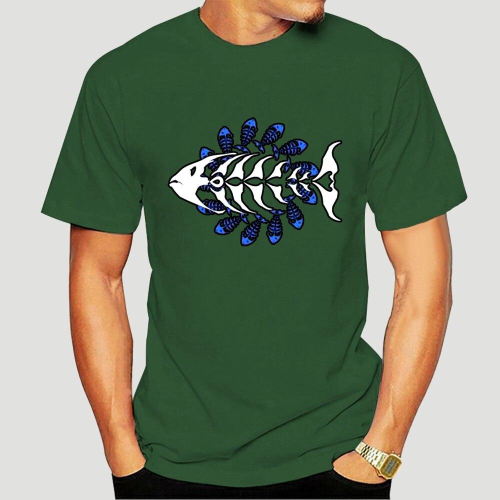 Buy Velocitee Mens Tribal Bone Fish T Shirt Weird Skeleton Fashion ...