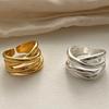 INS Fashion Creative Design Twist Cross Ring For Women Men Trending Irregular Metal Open Finger Rings Couple Punk Jewelry Gifts