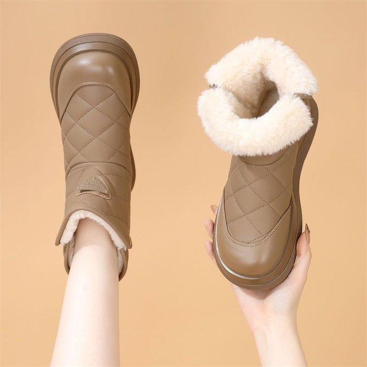 Popular Snow Boots Women's Winter 2024 New Velvet Thickened Cotton Shoes Waterproof, Non-slip and Warm Short Boots Cotton Boots