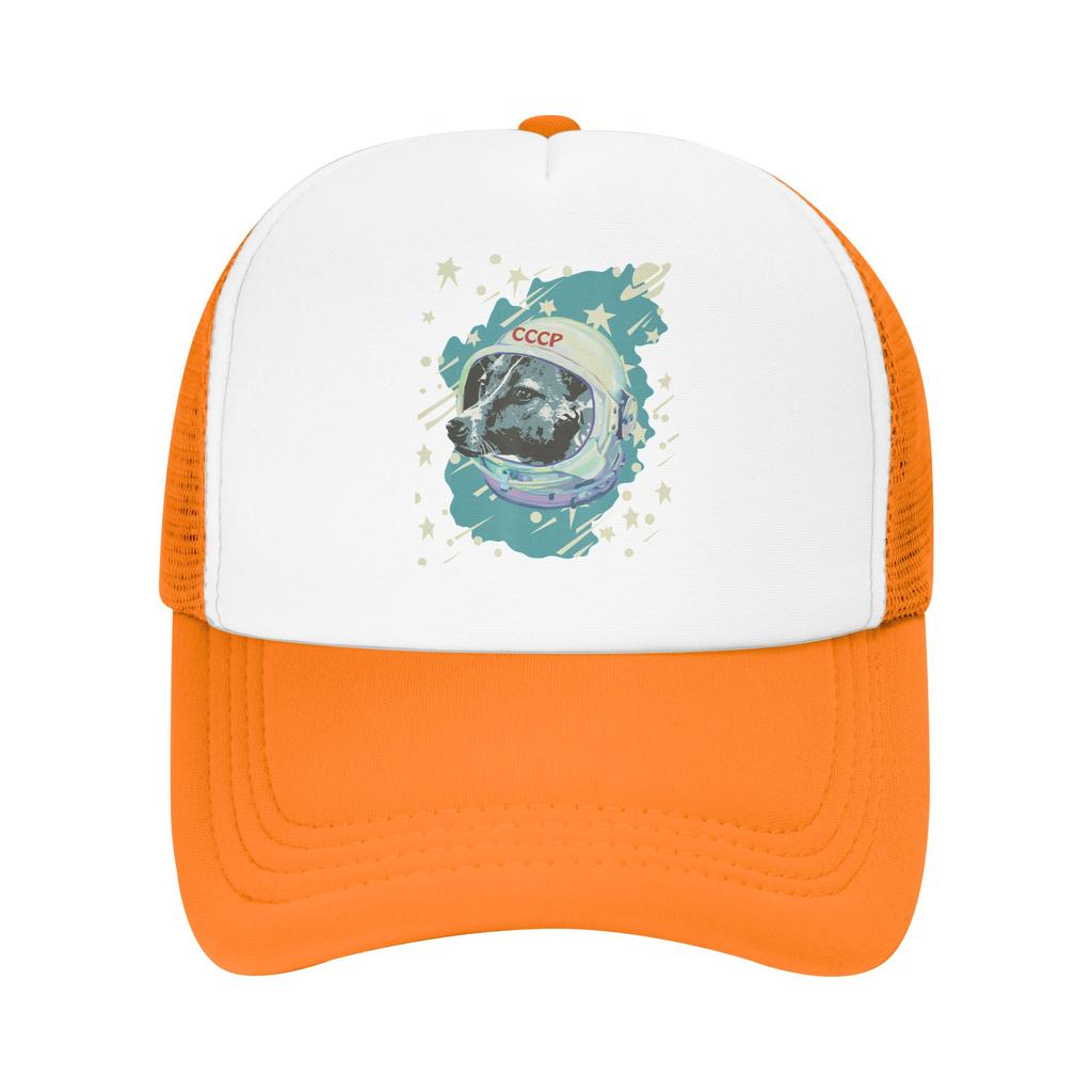 Laika Dog Sputnik Space Dog Space Travel USSR CCCP Mesh Baseball Cap Unisex HipHop Sun Hats Hat Breathable Summer Trucker Caps