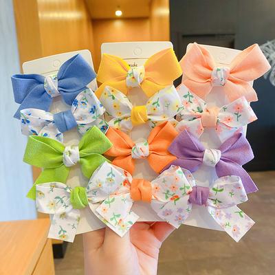 2PCS New Girls Colorful Bow Cute Hairpins Kids Sweet Headband Hair Ornament Bowknot Clips Barrettes Fashion Hair Accessories
