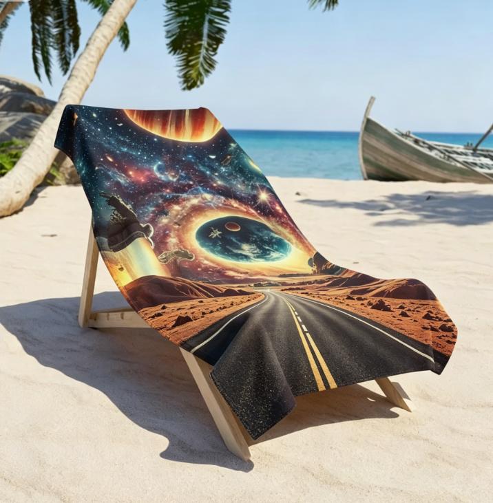 Psychedelic Galaxy Space Beach Towel Microfiber Sand Free Quick Dry Cosmic Nebula Astronaut Print Soft Absorbent for Summer&Pool