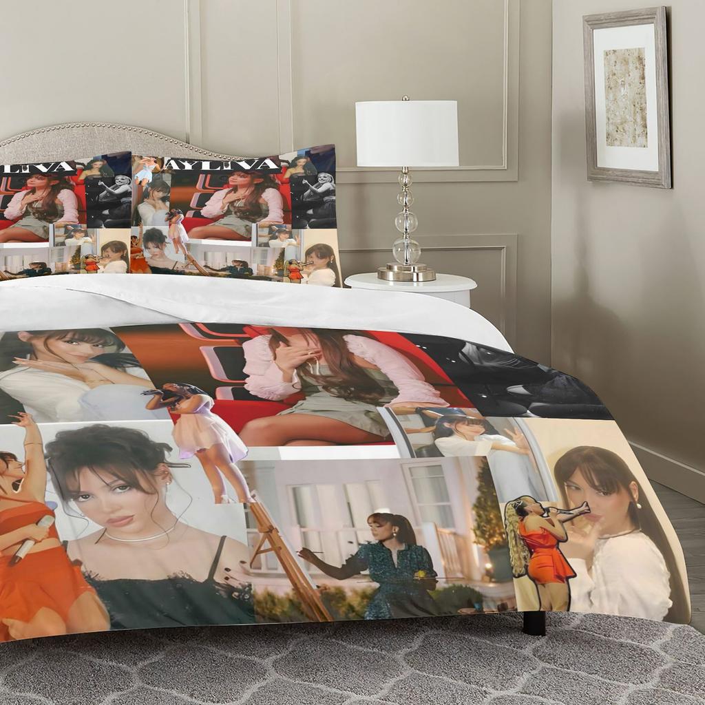Customize Singer Ayliva 3pcs Bed Set - Ayliva Face Collage Print (Girlfriend/Partner Portraits) Bedspread, Duvet Cover & Pillowc