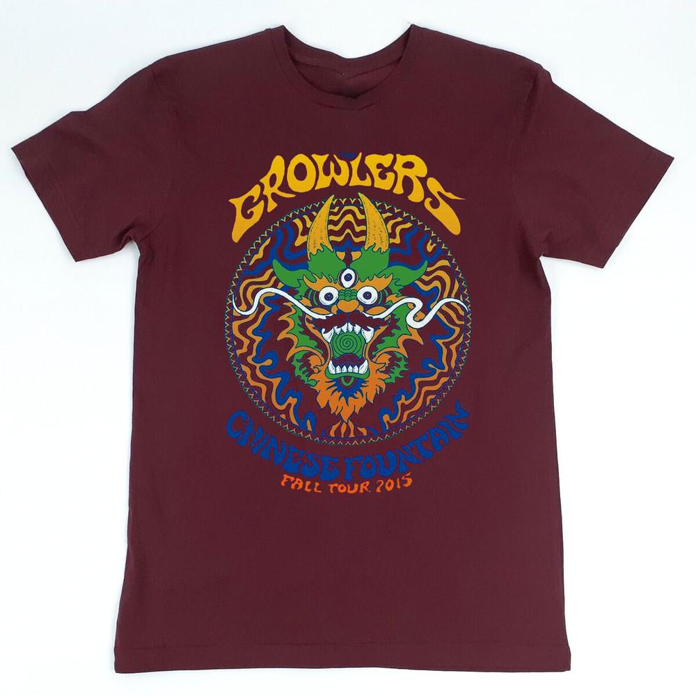 The Growlers Band Fountain Tour Short Sleeve Cotton T-Shirt Maroon MC260 Unisex T-Shirt S
