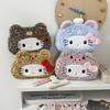 Kawaii Hello Kitty Plush Pencil Case Cartoon Large Capacity Stationery Cosmetics Pencil Pouch Multi-Functional Storage Bag Gift