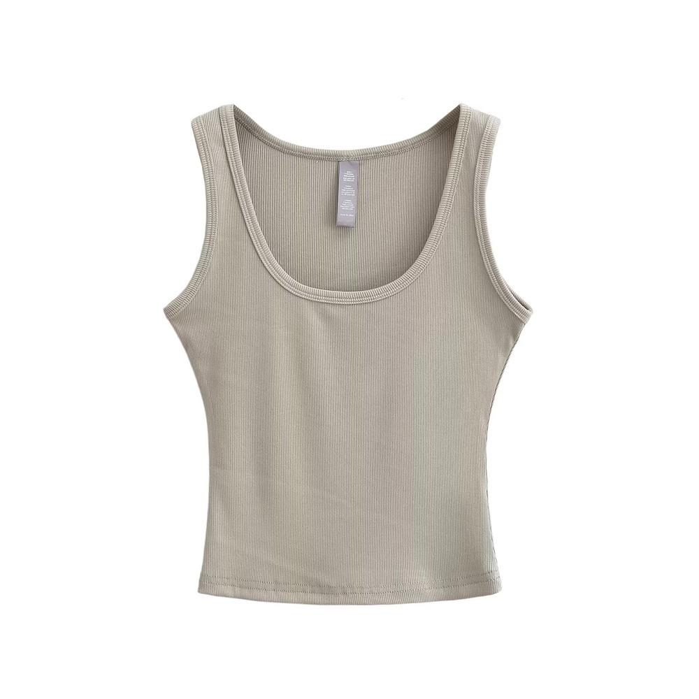 YPFF Trendy European and American Style Women's Slimming Cotton Ribbed Camisole