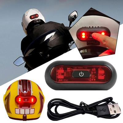 Lumină de avertizare pentru cască de motocicletă Avertisment de mers pe timp de noapte Conducere Încărcare USB LED rezistent la apă Lumină intermitentă de culoare sigură S6K0