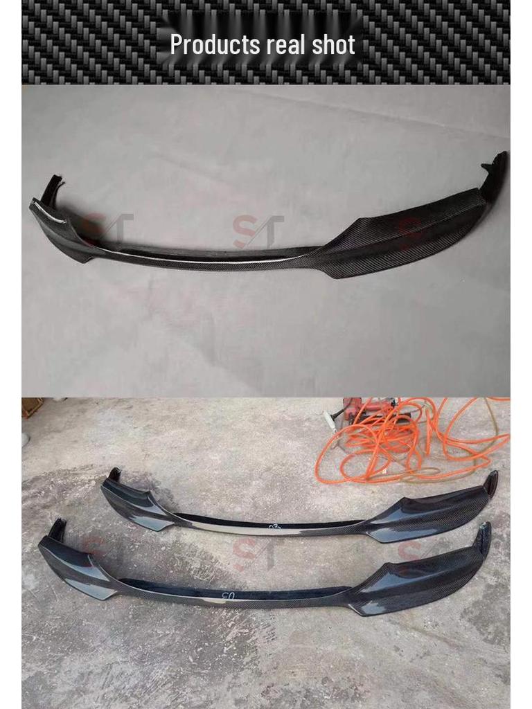 BMW 5 Series F10 F18 Carbon Fiber V-Style Front Lip, Bumper Diffuser, Splitter, and Chin Guard Modification.