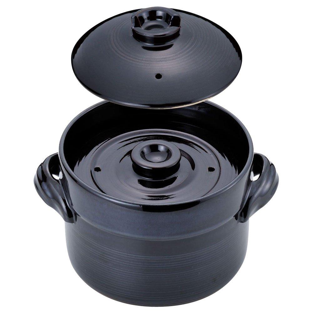 Wahei Freiz Earthenware Rice Perfect for Entertaining with Japanese Gas Cooker, Cuisine, 3-cup Capacity, Stove, Microwave, OR-7110
