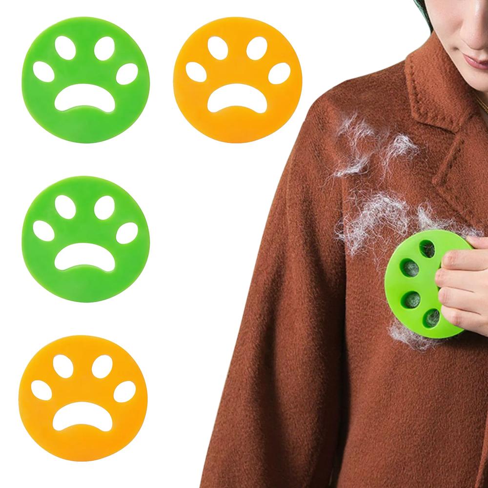 Raccoglitore di Peli in Silicone a Forma di Artiglio di Gatto 4 pz Lavatrice Vestiti Polvere Peli Raccoglitore Bifacciale Riutilizzabile Lavabile Strumenti di Pulizia