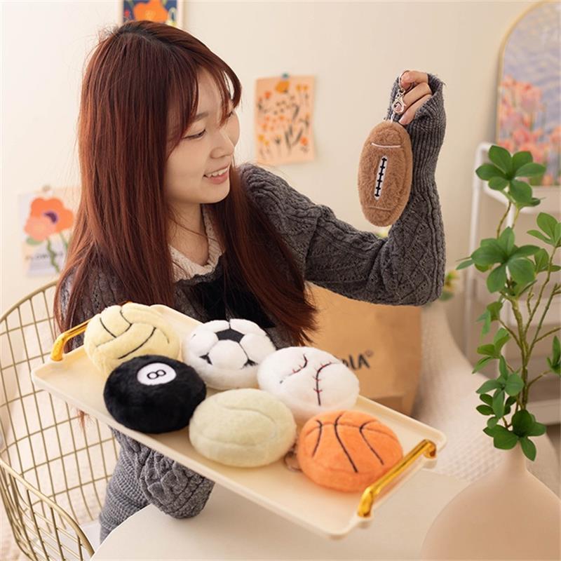 Bola de Futebol Rugby Sinuca Basquete Vôlei Baseball Tênis Boneca de Pelúcia Mascote Brinquedos de Pelúcia Chaveiro Pingentes de Bolsa
