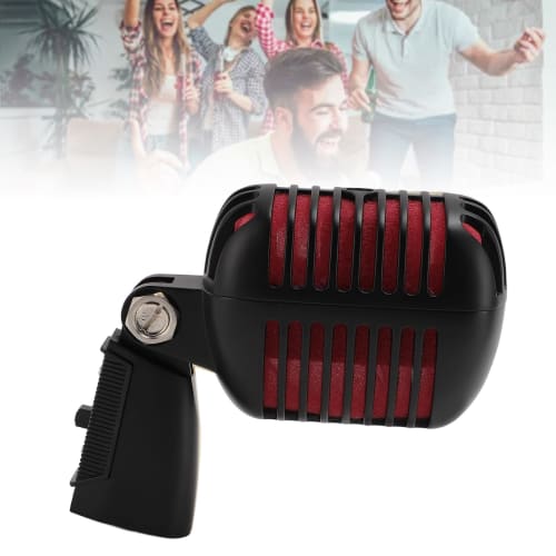 Retro Dynamic Vocal Microphone, Old Vintage Style Cardioid Microphone, Zinc Alloy Classic Microphone for KTV, Live Performance, Studio Recording, Podc