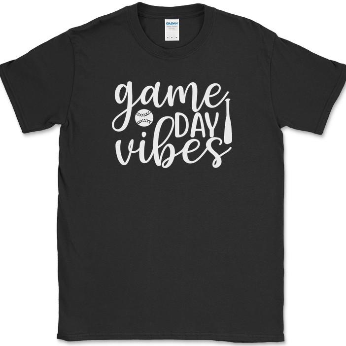 Game Day Vibes Baseball T-Shirt Funny Sports Game League Humor Text Tee XXXXL