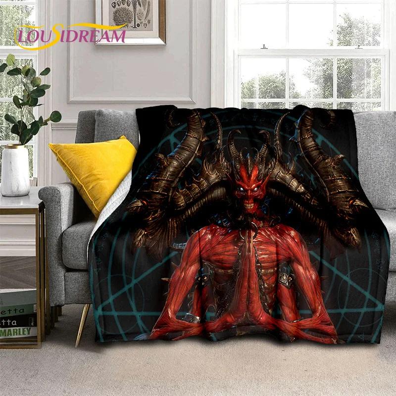 Diablo 3D Retro Game Gamer Soft Flannel Blanket for Beds Bedroom Sofa Picnic,Throw Blanket for Cover Outdoor Leisure Nap Gift