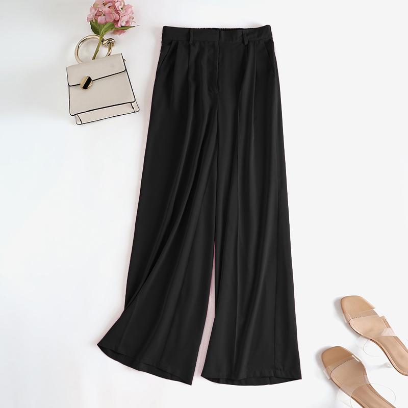 ZANZEA Spring Women Wide Leg Pants Elastic High Waist Long Trousers