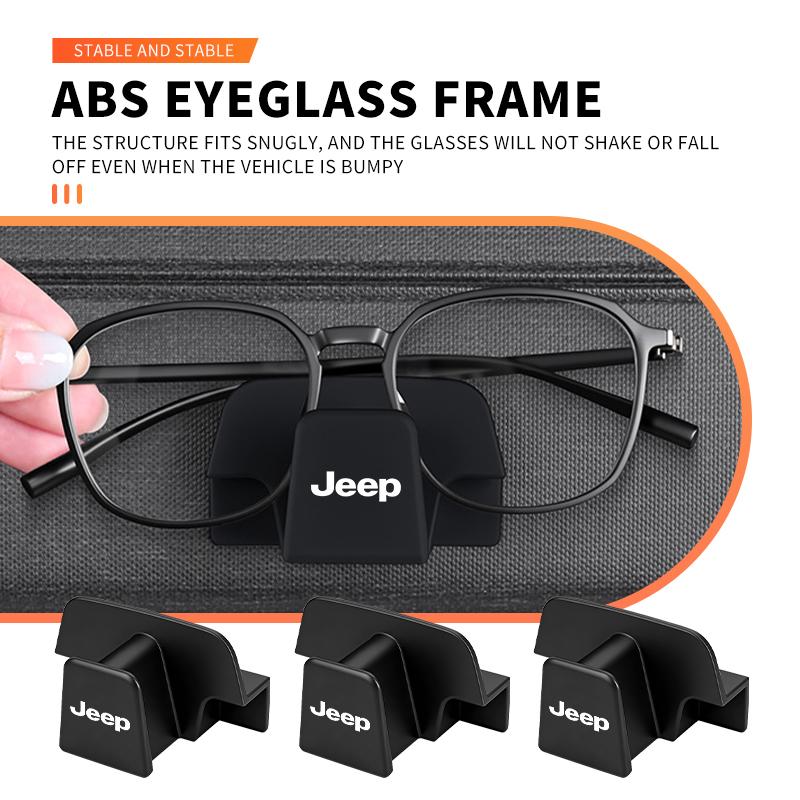Car Sun Visor Sunglasses Holder Eyeglasses Clips Accessories For Jeep Grand Cherokee Patriot Renegade Compass Wrangler