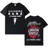 Sångare Alejandro Sanz Trendiga Grafiska Kortärmad T-shirt Herr Dam Punk Casual Y2K Kläder Fläktpresenter
