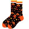 Women's Autumn Themed Socks with Thanksgiving Designs Maple Leaves Turkeys Pumpkin Prints Men's Cotton Crew Socks Gift