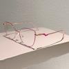 Trendy Retro Metal Cat Eye Frame Fashion Korean Style Women's Glasses Blue Light Blocking Ins Brand Design Chic Eyewear