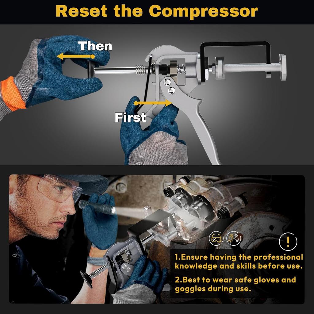 Dual Piston Brake Caliper Compressor, 25750 Brake Pad Spreader Compatible With Most Cars And Light Trucks, Disc Brake Pad Separator Tool