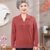 Mom's spring and autumn new thin sweater medium women's clothing large size loose pullover bottoming shirt women's top