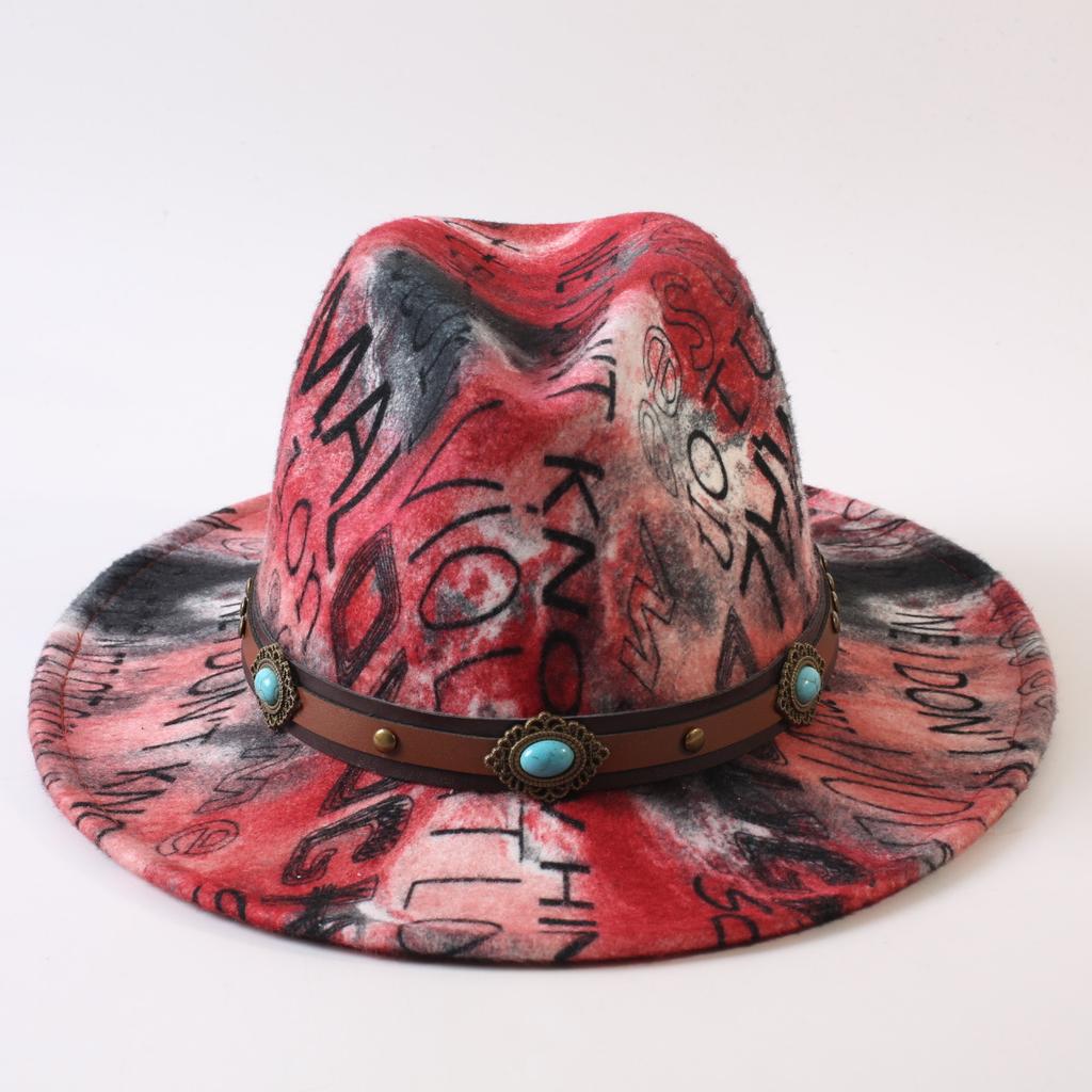 New European and American style letter printing fashion top hat men's and women's fashion jazz hat sunscreen sun hat