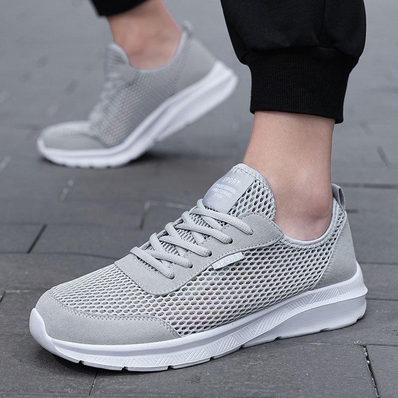 Large Size Men's Shoes Summer New Hollow Casual Sports Shoes Breathable Running Travel Walking Shoes