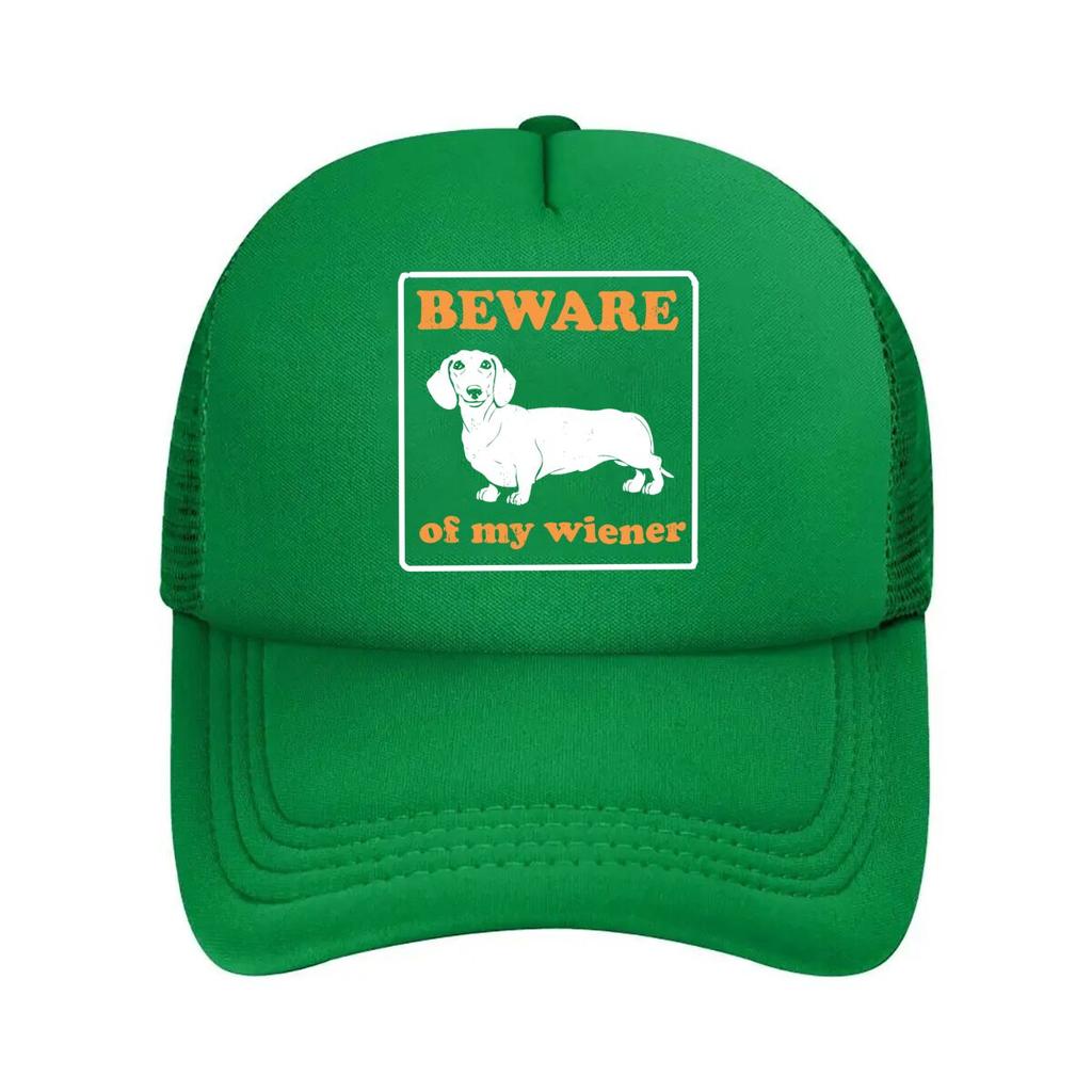 Beware of My Wiener Art Text Mesh Baseball Cap Casual Hat Outdoor  For Womens Unisex FeUnisex