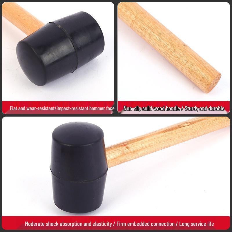 American Style Wood Handle Rubber Mallet - Shockproof Floor Laying & Home Decoration Tool