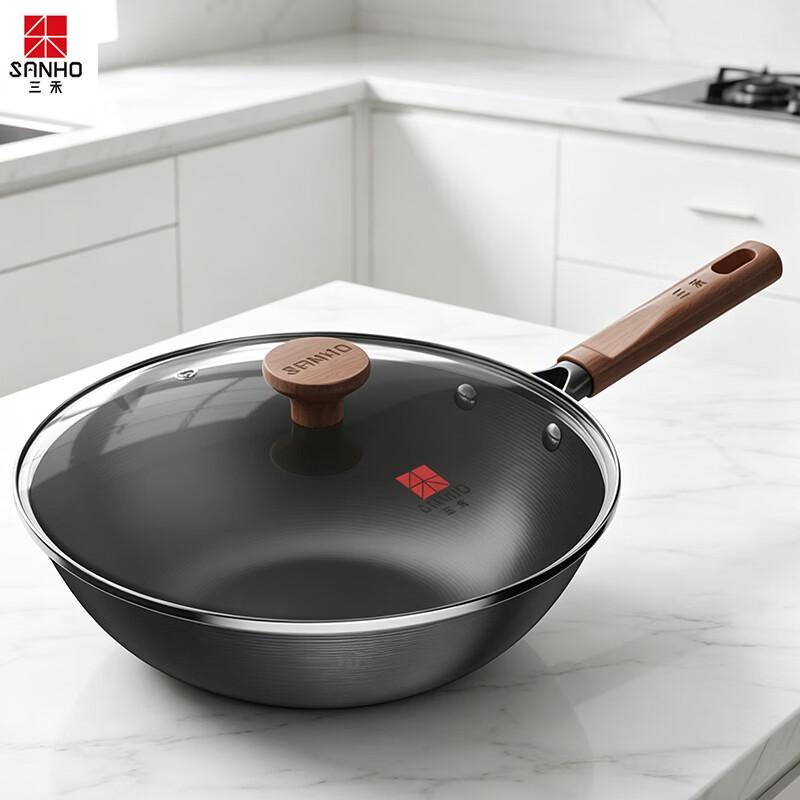 Sanhe 32cm Flat Bottom Non-stick Wok