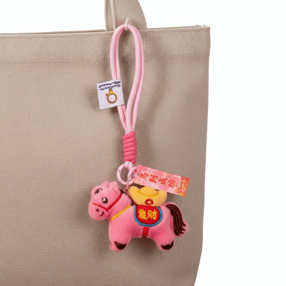 Mascot Dolls Plush Horse Keychain Chinese Style Stuffed Animal Keyring Home Decoration