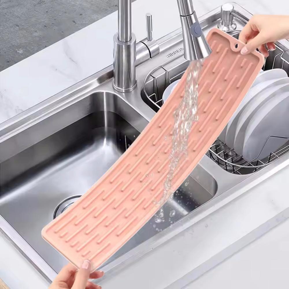 Silicone Tableware Cushion Anti Slip Sink Tray Kitchenware Protection Mat Dish Drying Cushion Pad Storage Drain Mat Coasters